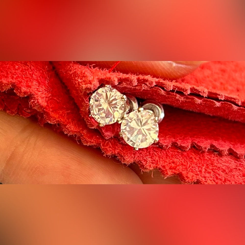 Round Stud Cubic Zirconia Earrings